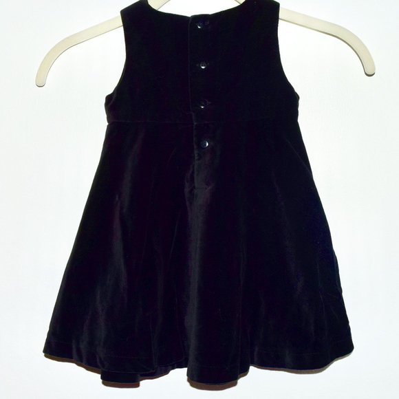 Children's Place Black Velvet Christmas Holiday Dress/Jumper - 24 Months - Picture 2 of 8
